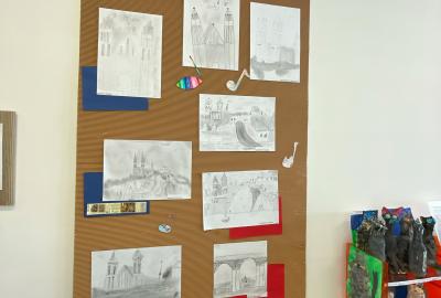 Projekt Vyšehrad, studijní kresba tužkou, 3. B, vedla I. Hubáček
