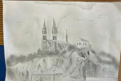Projekt Vyšehrad, studijní kresba tužkou, 3. B, vedla I. Hubáček