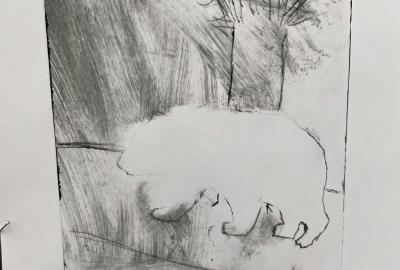 Suchá jehla, autorský tisk T. Kramer, 9. D, vedla Z.Macáková