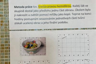 Kopie renesančních mistrů, kolektivní kresba pravou hemisférou