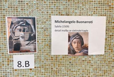 Kopie renesančních mistrů, kolektivní kresba pravou hemisférou, vedla R.Rysová