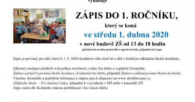 Zápis do 1. ročníku 