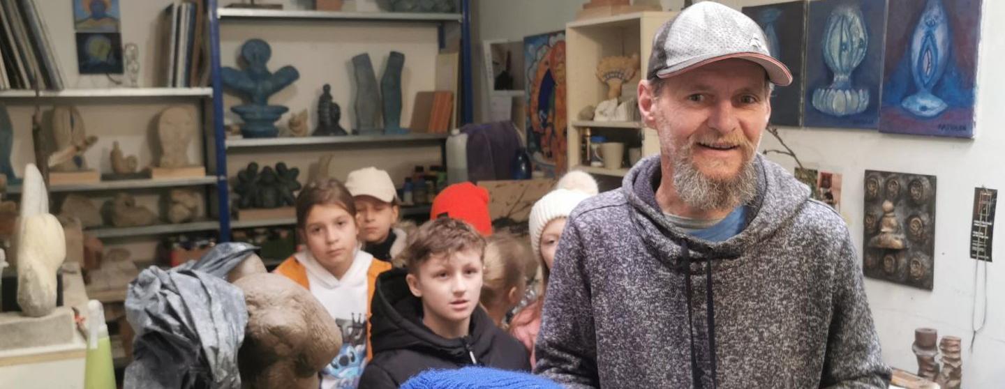 Setkání s Rasvou – malířem, sochařem a tvůrcem koláží (3.A)